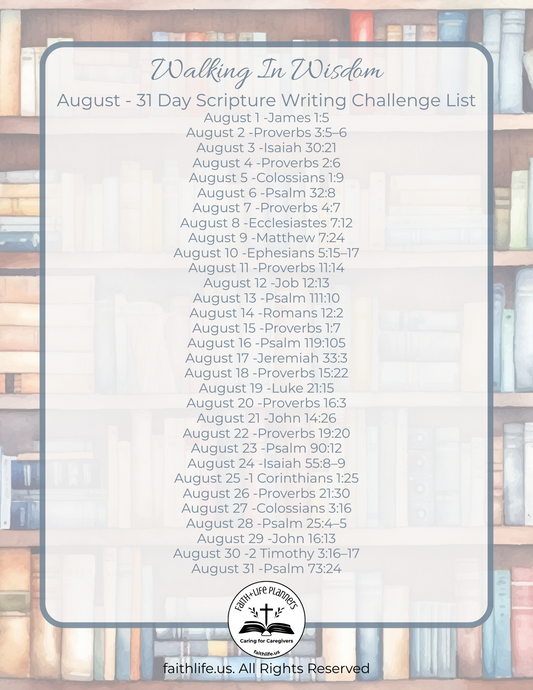 August Scripture Writing - The Wisdom of God
