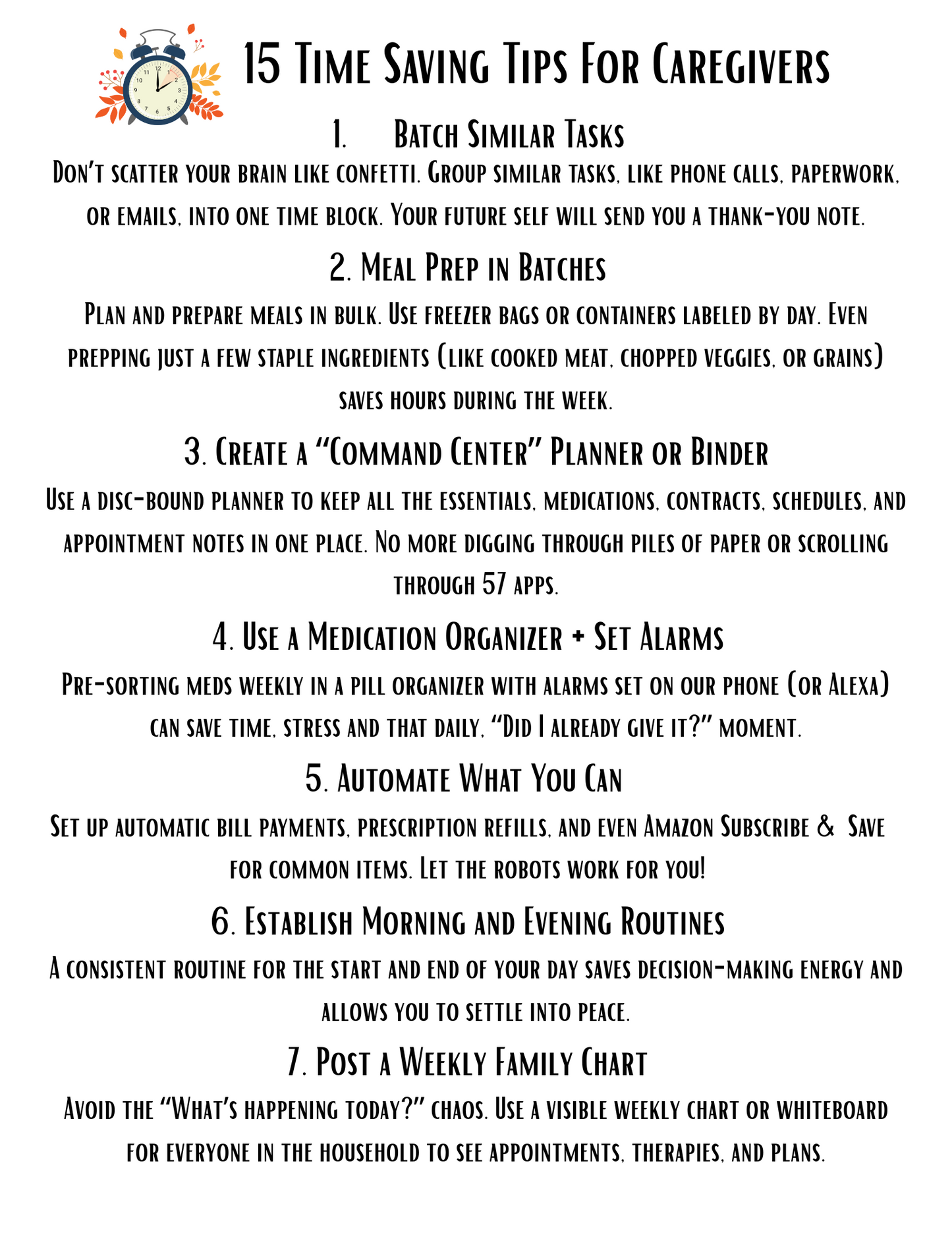 15 Time Saving Tips For Caregivers | Making the Most of the Time You Have