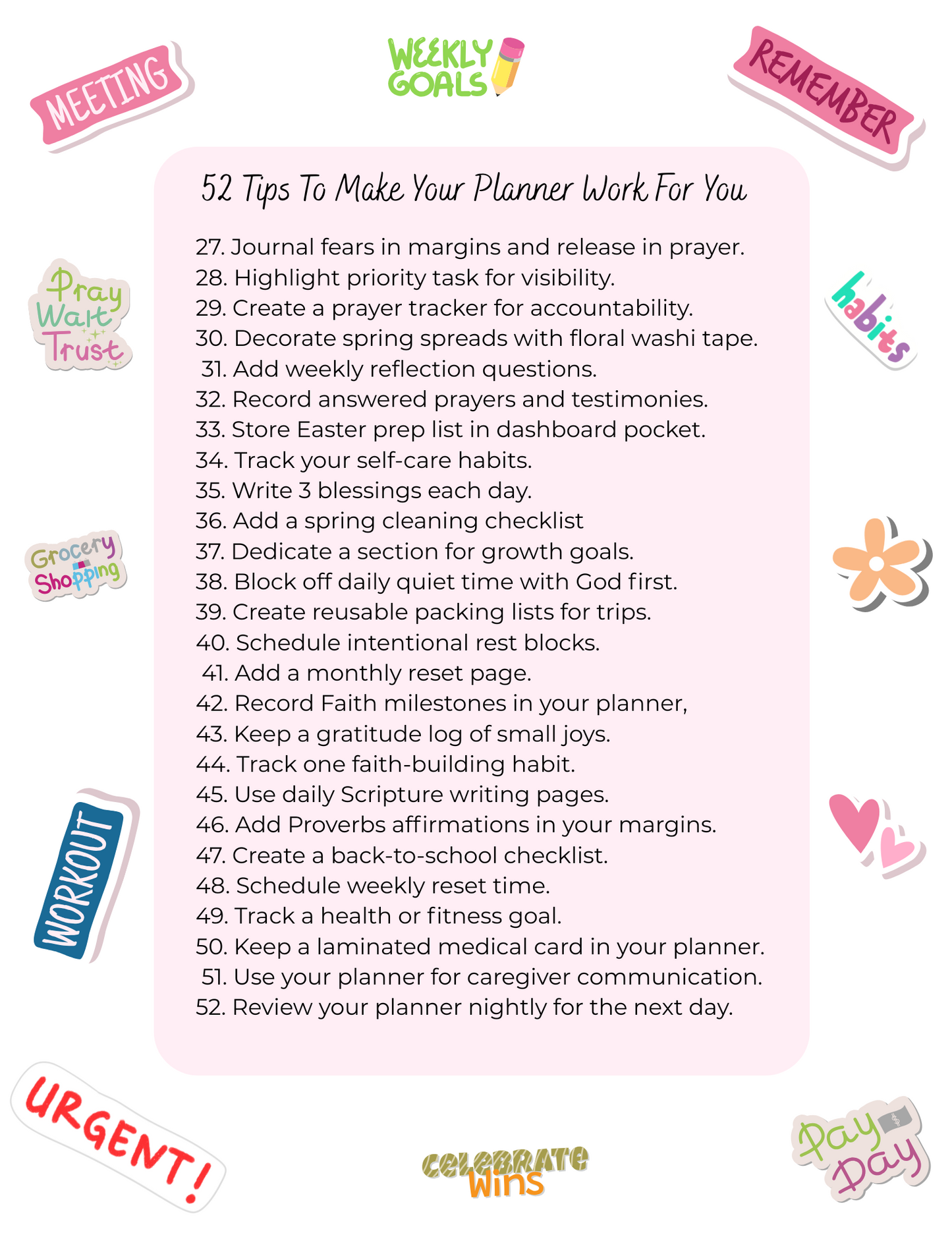 52 Weekly Planner Tips To Make Your Planner Work For You