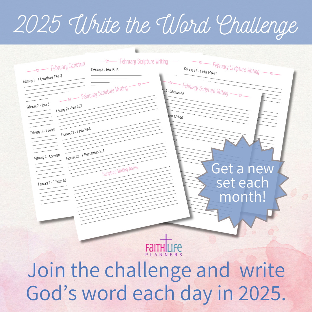 2025 Scripture Writing Challenge Monthly Scripture Writing Packet - FEBRUARY ONLY