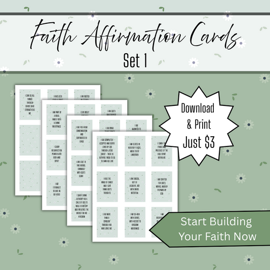 Printable "I Am" Christian Affirmations (30 Cards)