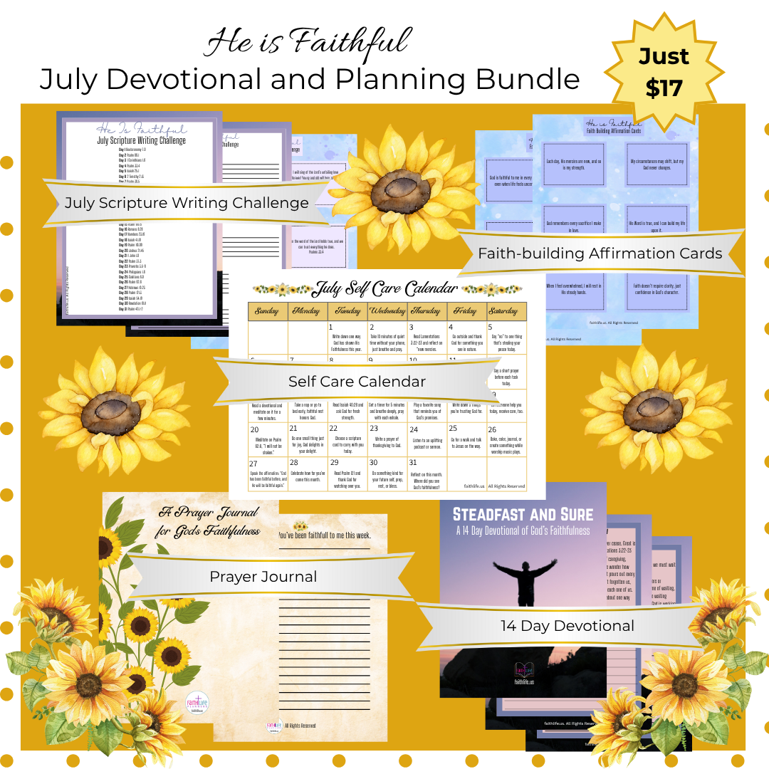 God's Faithfulness-July Devotional and Planning Bundle