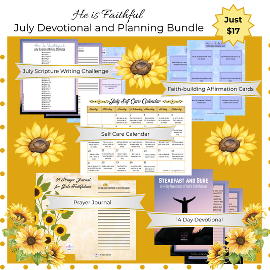 God's Faithfulness-July Devotional and Planning Bundle