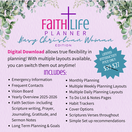 Faith + Life Planner - Busy Christian Woman Edition